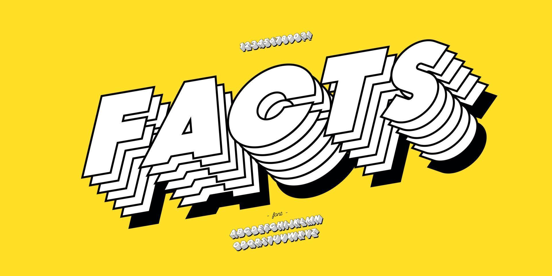 vector lettertype 3D-stijl moderne typografie