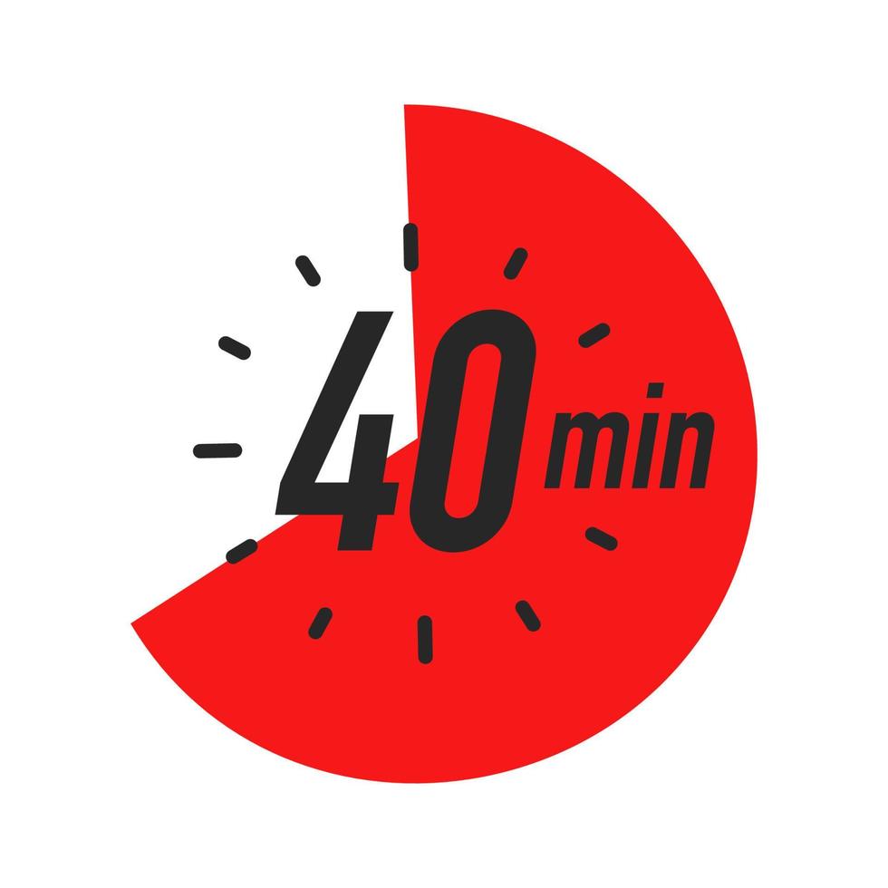 40 minuten timer symbool kleurstijl vector