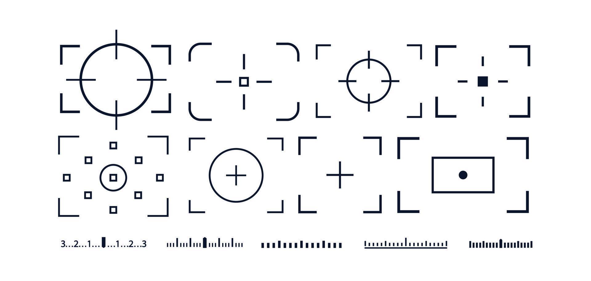 camera frame zoeker vector icon set