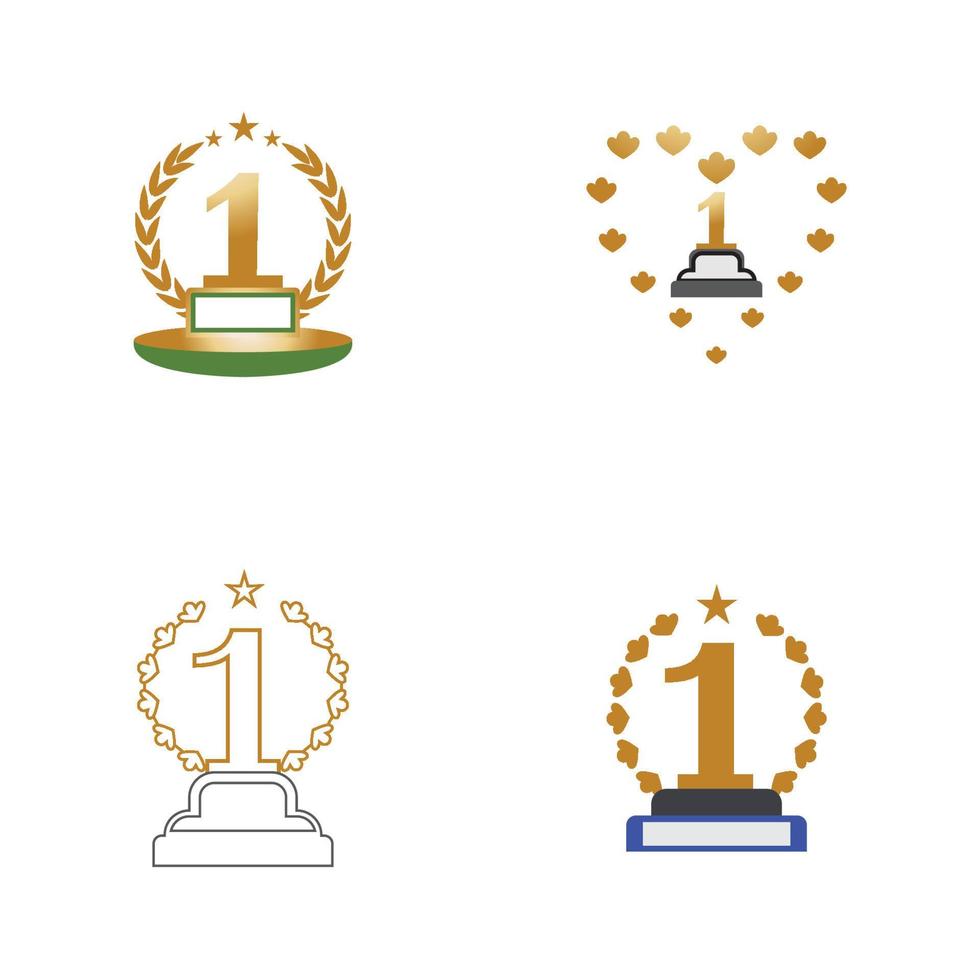 eerste plaats trofee beker vector pictogram illustratie