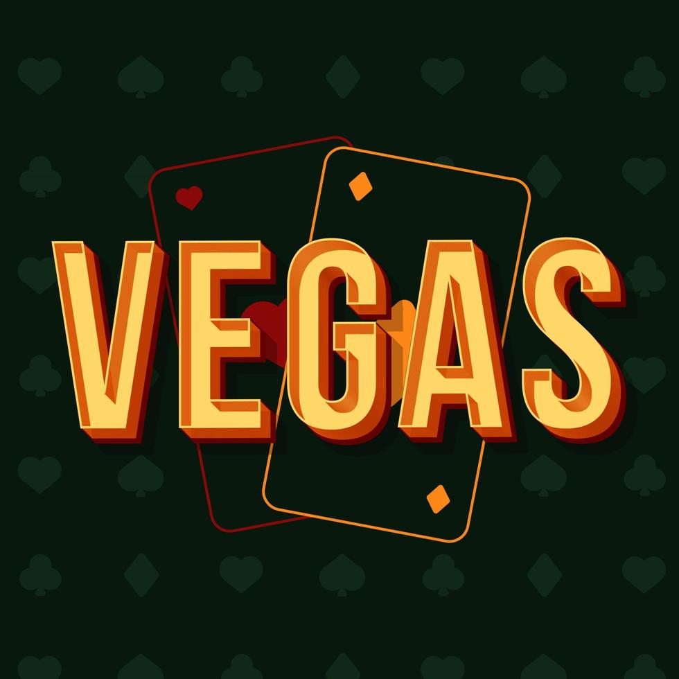 vegas vintage 3D-vector belettering. retro vet lettertype, lettertype. popart gestileerde tekst. brieven in oude schoolstijl. 90s, 80s casino poster, banner, uithangbord typografie design. groene kleur achtergrond. vector