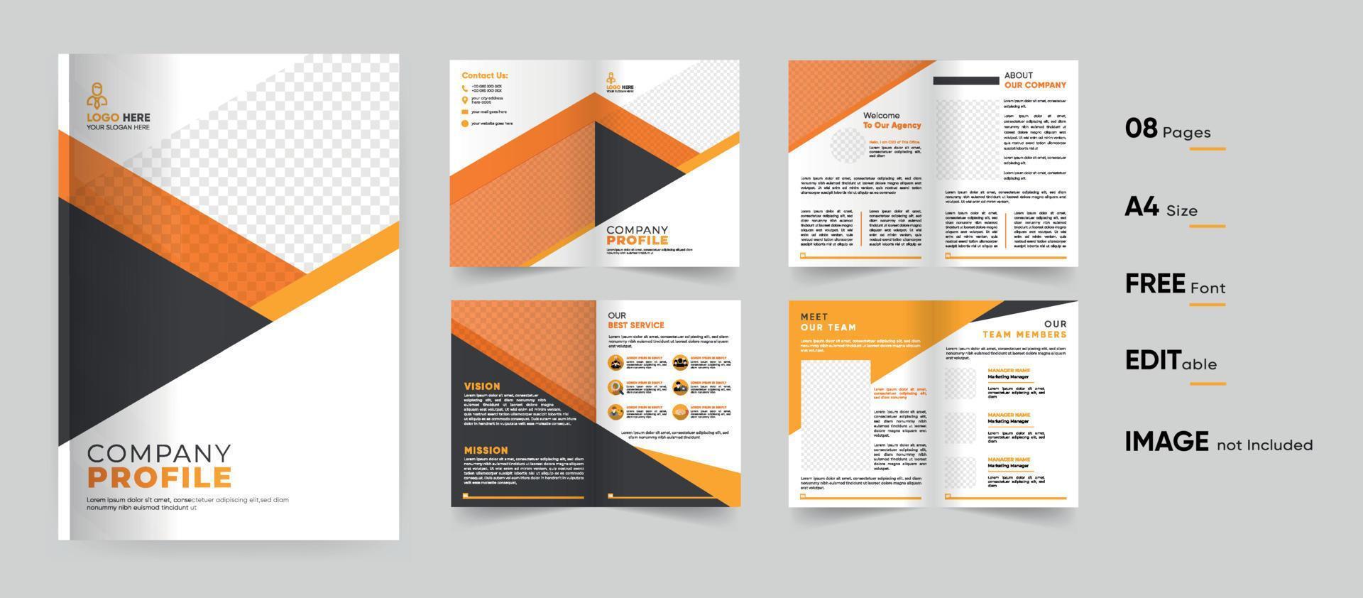 bedrijfsprofiel bedrijfsbrochure ontwerpsjabloon premium zakelijke brochure vector