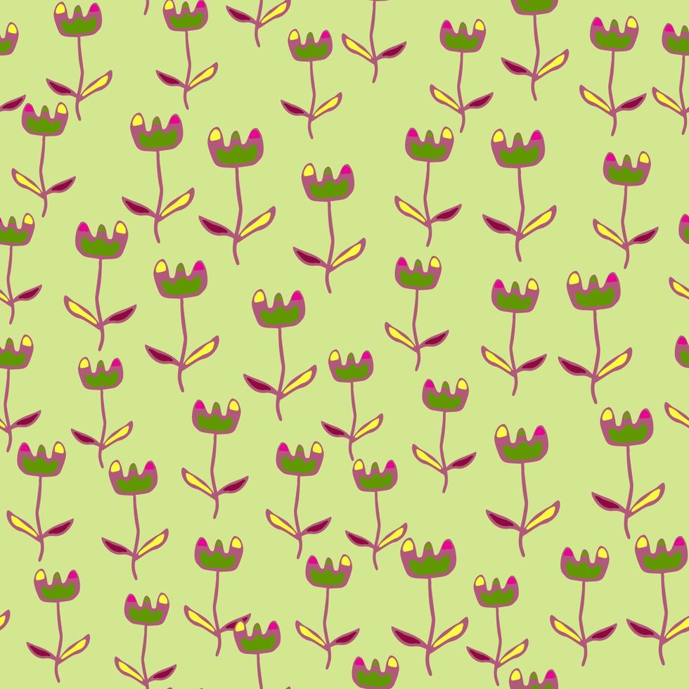 creatief bloemen naadloos patroon. ongebruikelijk bloemenbehang. botanische schets van veldplanten. vector