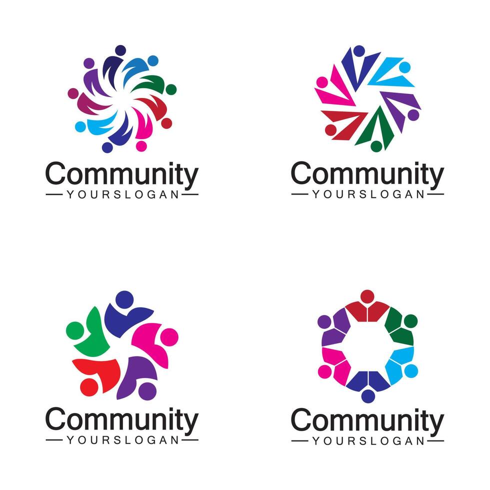 ontwerpsjabloon voor community-logo voor teams of groepen. netwerk en sociaal pictogramontwerp vector