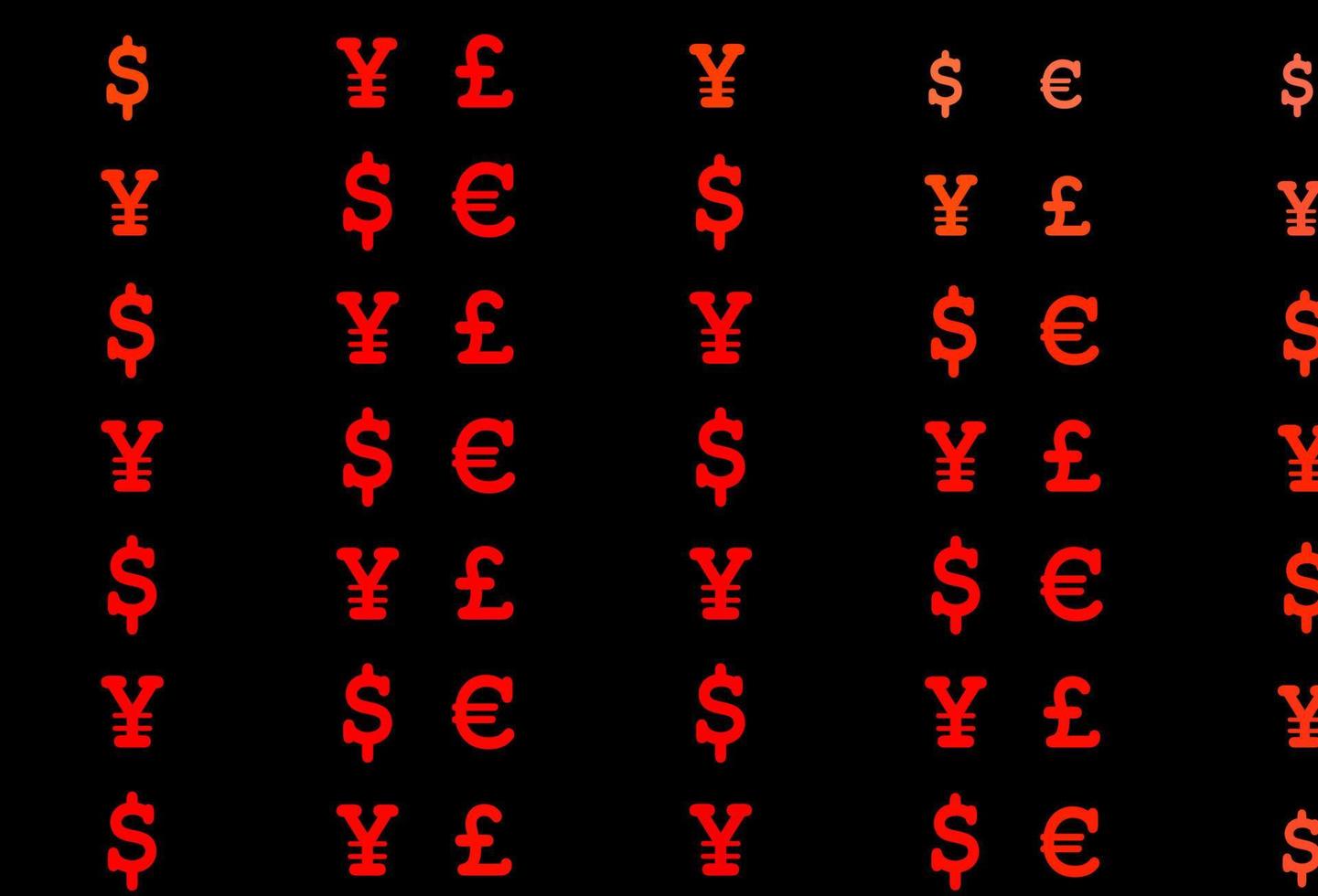 donkerrode vectordekking met eur, usd, gbp, jpy. vector