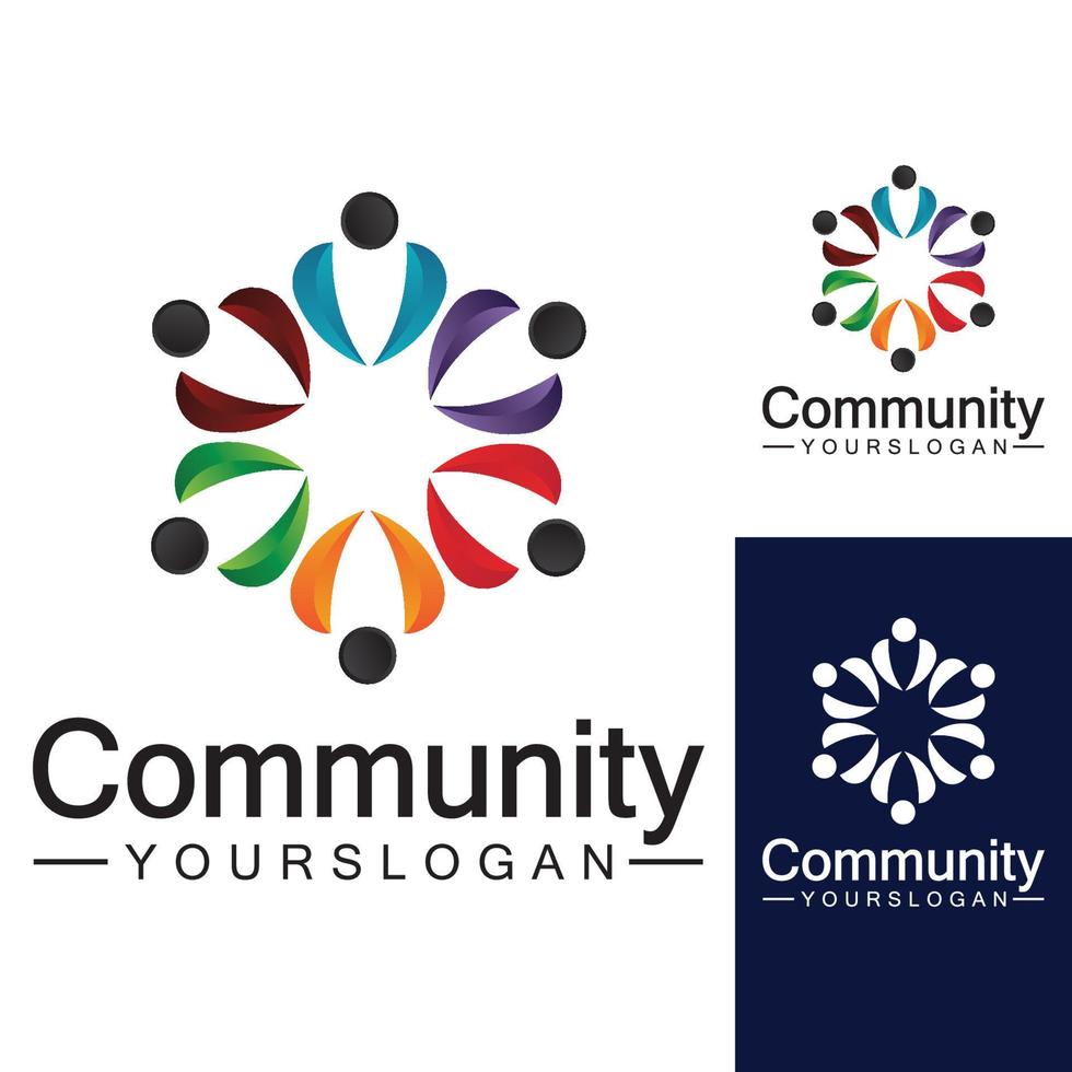 ontwerpsjabloon voor community-logo voor teams of groepen. netwerk en sociaal pictogramontwerp vector