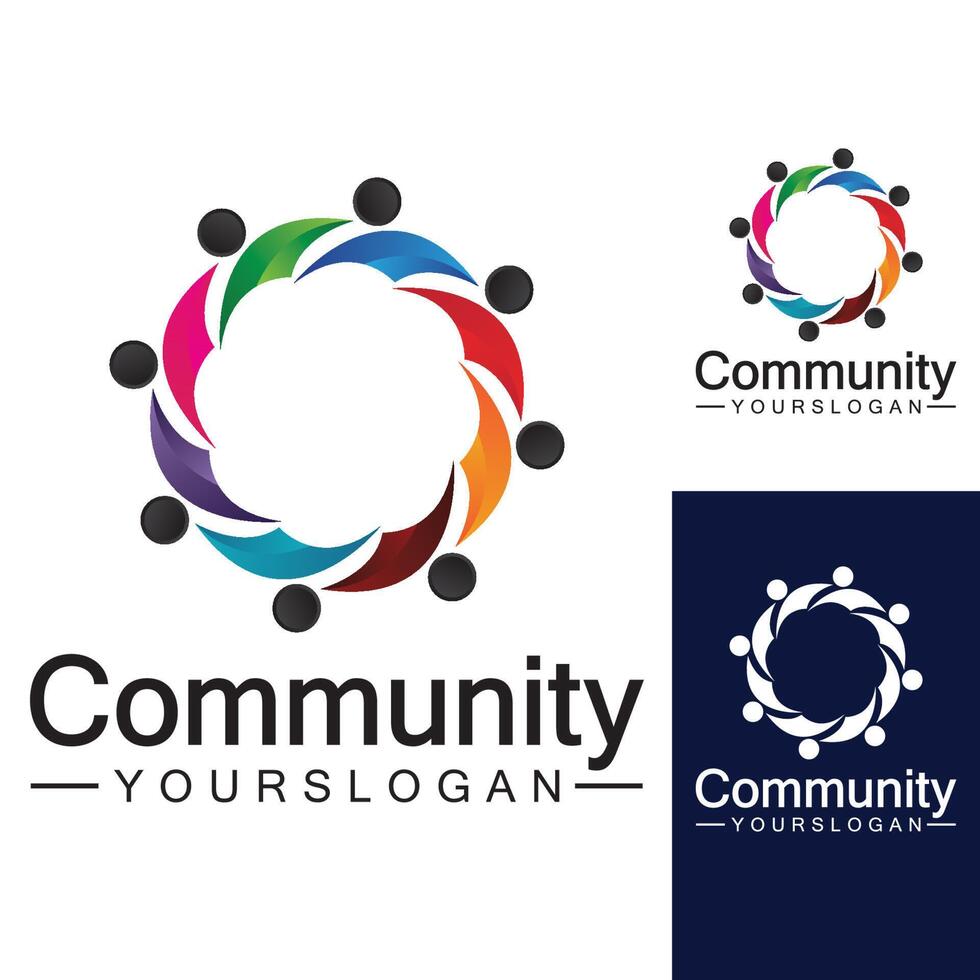 ontwerpsjabloon voor community-logo voor teams of groepen. netwerk en sociaal pictogramontwerp vector