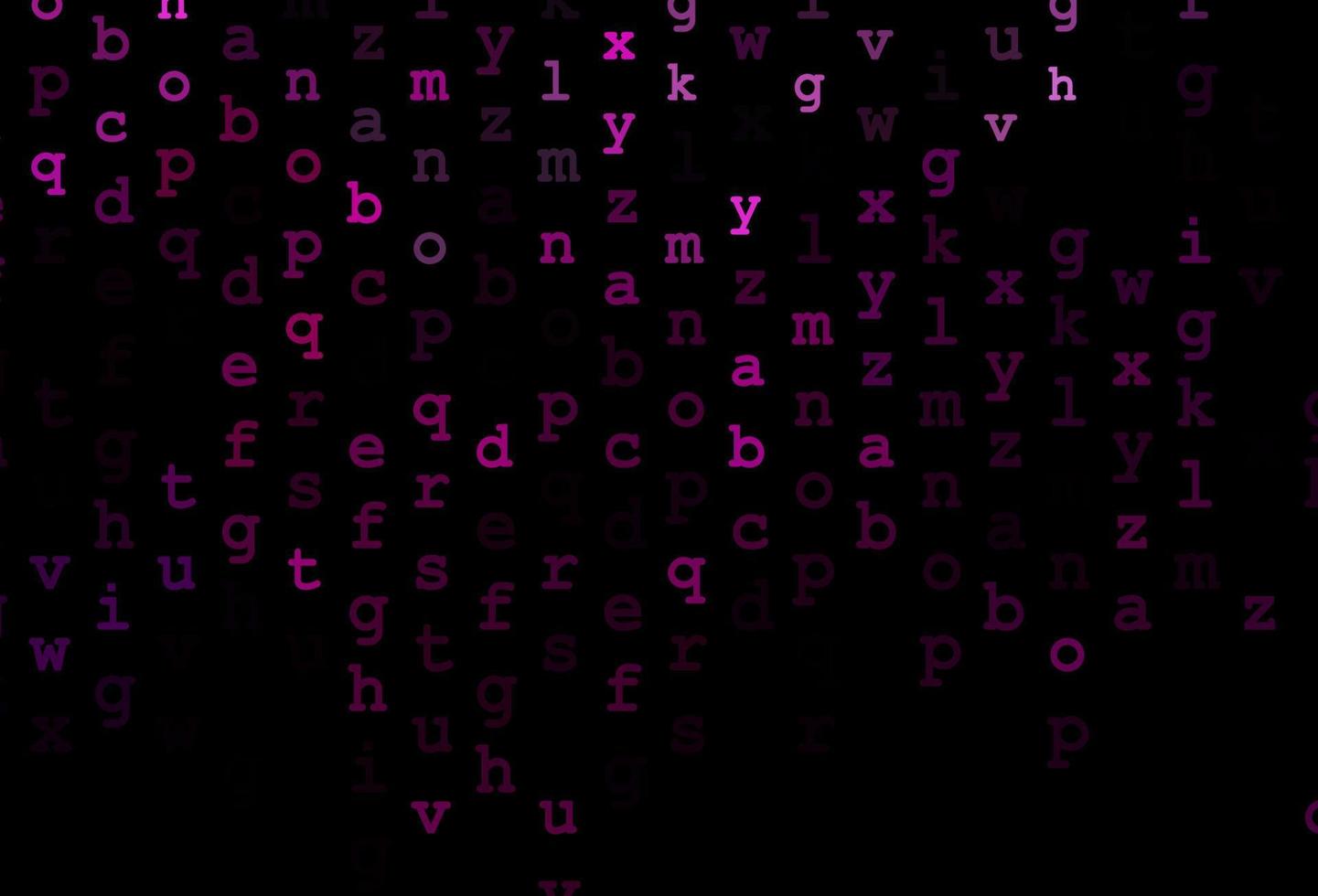donkerroze vectorlay-out met Latijns alfabet. vector