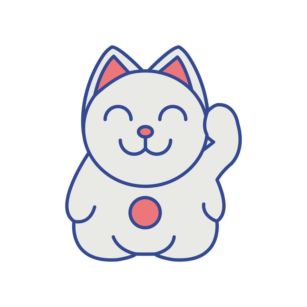 Lucky Kitty Animal vector-pictogram dat geschikt is voor commercieel werk en het gemakkelijk kan wijzigen of bewerken vector