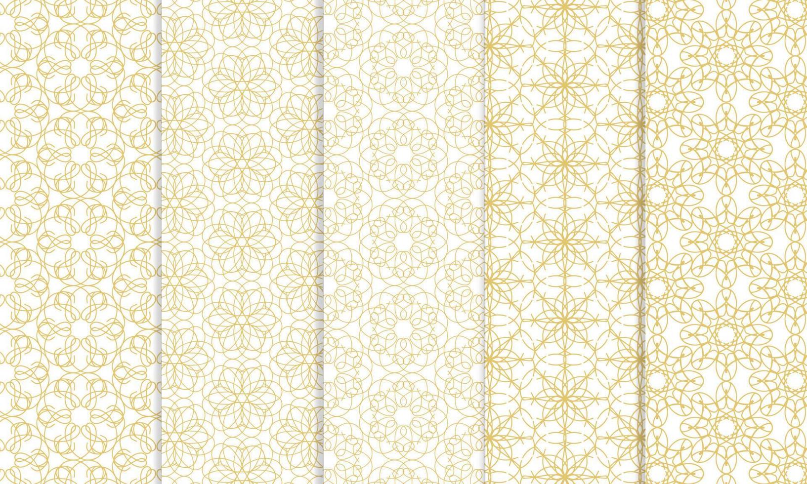 set van islamitische, decoratieve, artistieke, decoratie en naadloze patronen. perfect voor achtergrond, stof, enz. vector