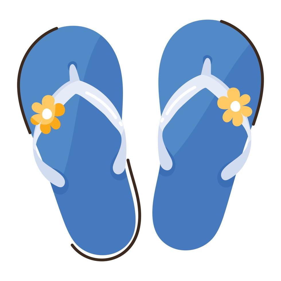 trendy platte doodle icoon van flip flop vector