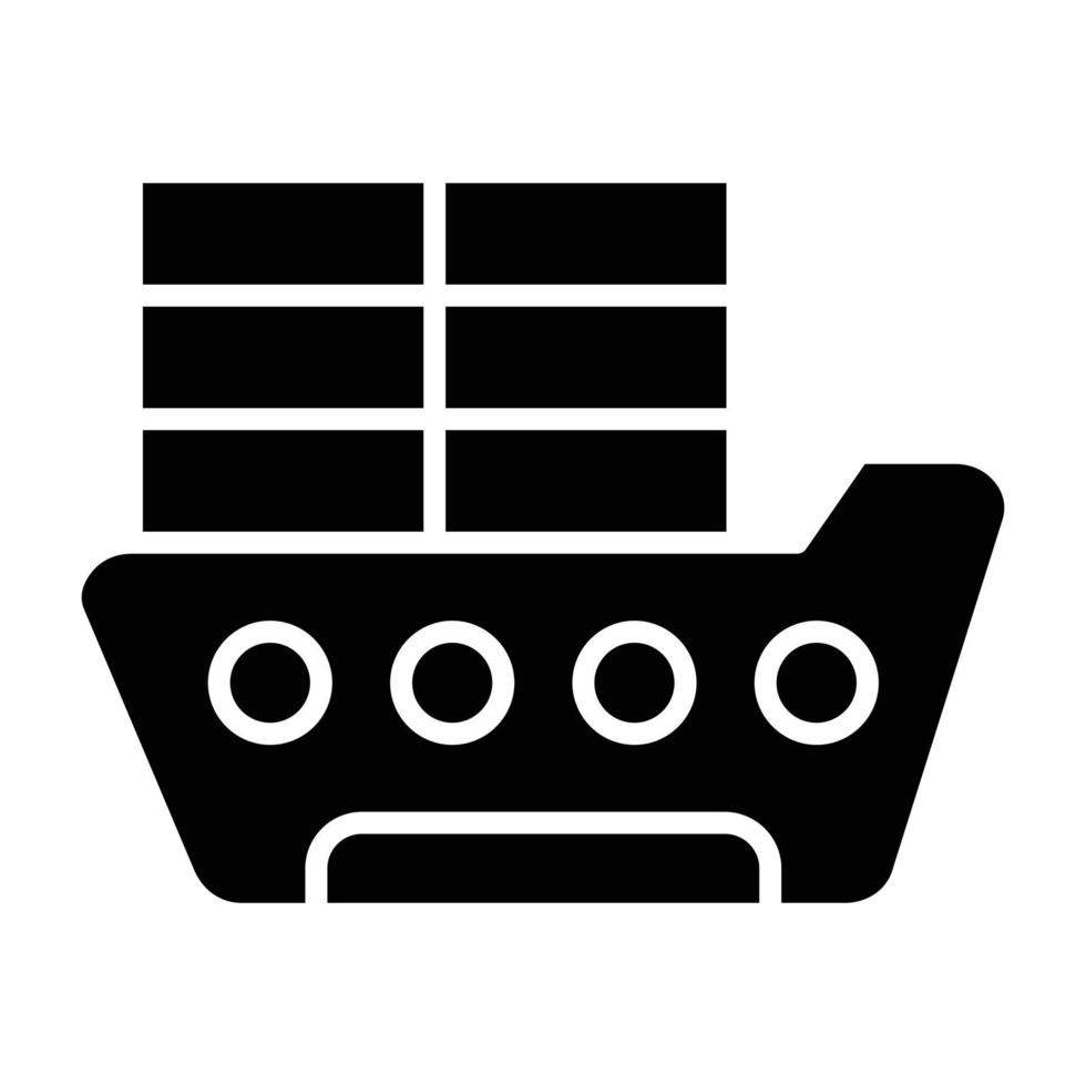 pictogramstijl vrachtboot vector