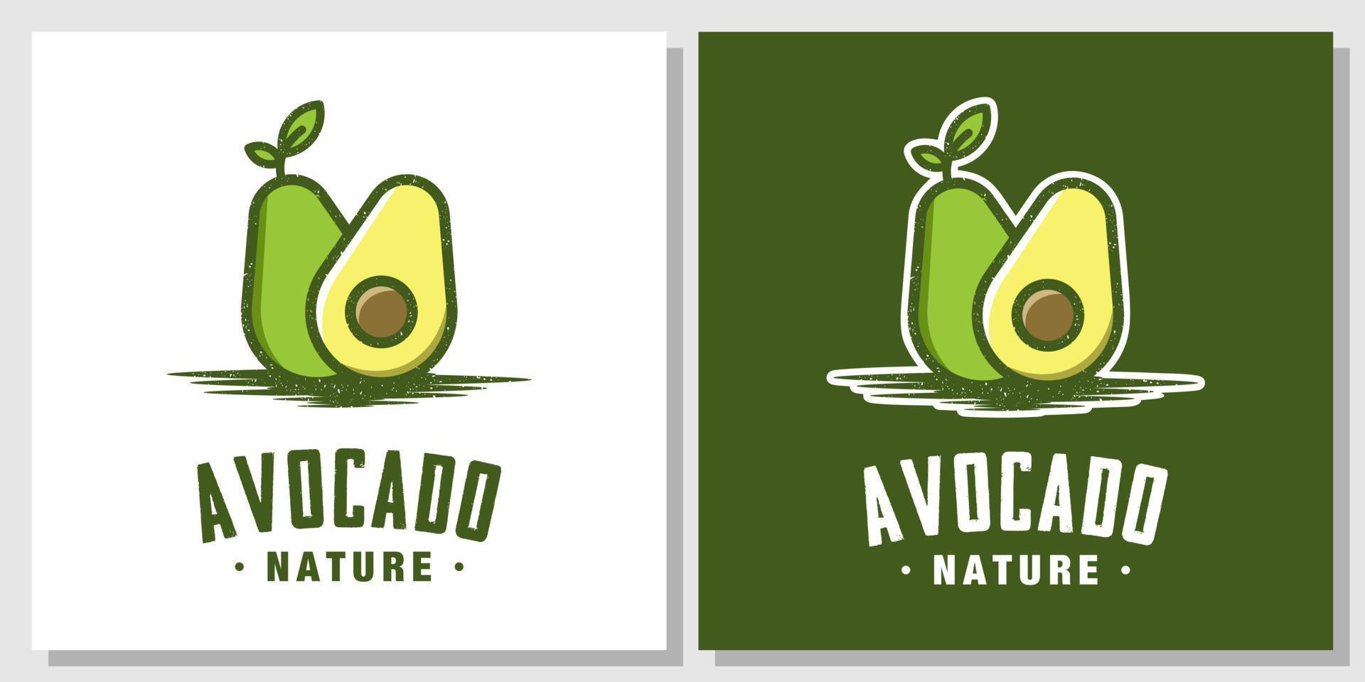 avocado fruit eten vegetarisch vers groen bladgroente logo-ontwerp vector