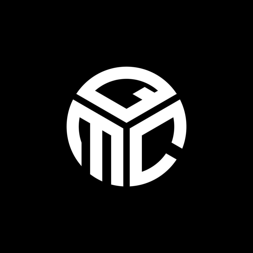QMC brief logo ontwerp op zwarte achtergrond. qmc creatieve initialen brief logo concept. qmc-briefontwerp. vector