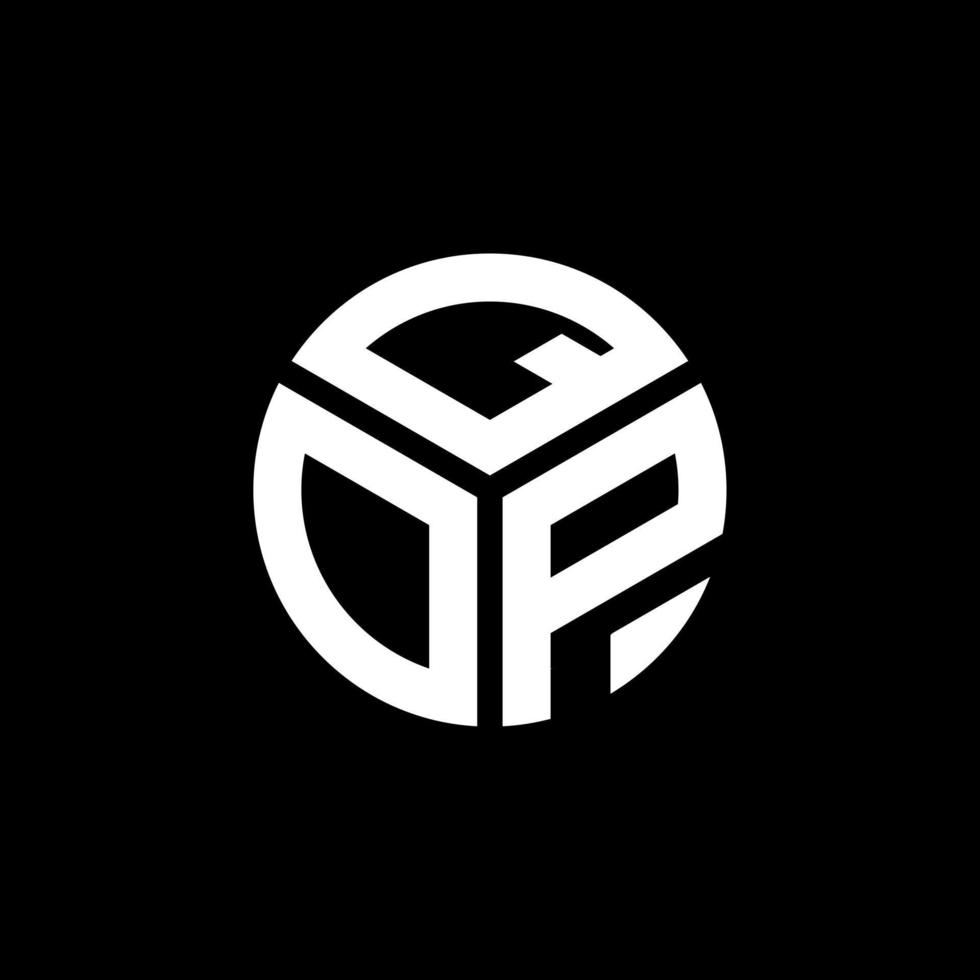 QOP brief logo ontwerp op zwarte achtergrond. qop creatieve initialen brief logo concept. qop brief ontwerp. vector