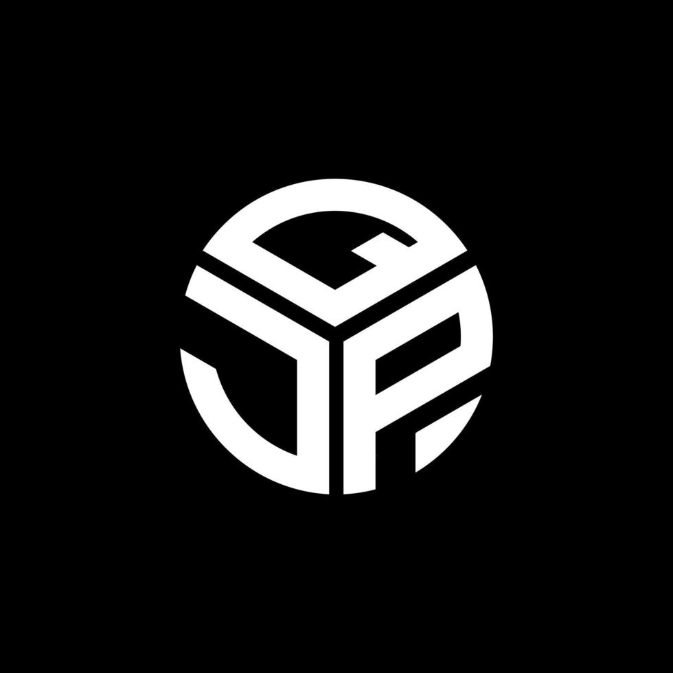 QJP brief logo ontwerp op zwarte achtergrond. qjp creatieve initialen brief logo concept. qjp-briefontwerp. vector