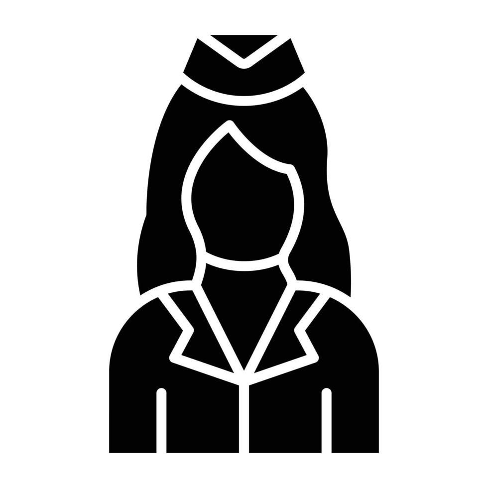 stewardess pictogramstijl vector