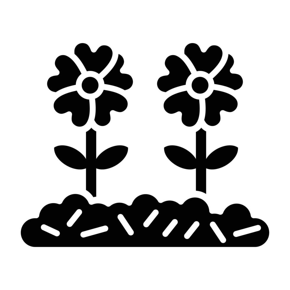 bloem plantage pictogramstijl vector