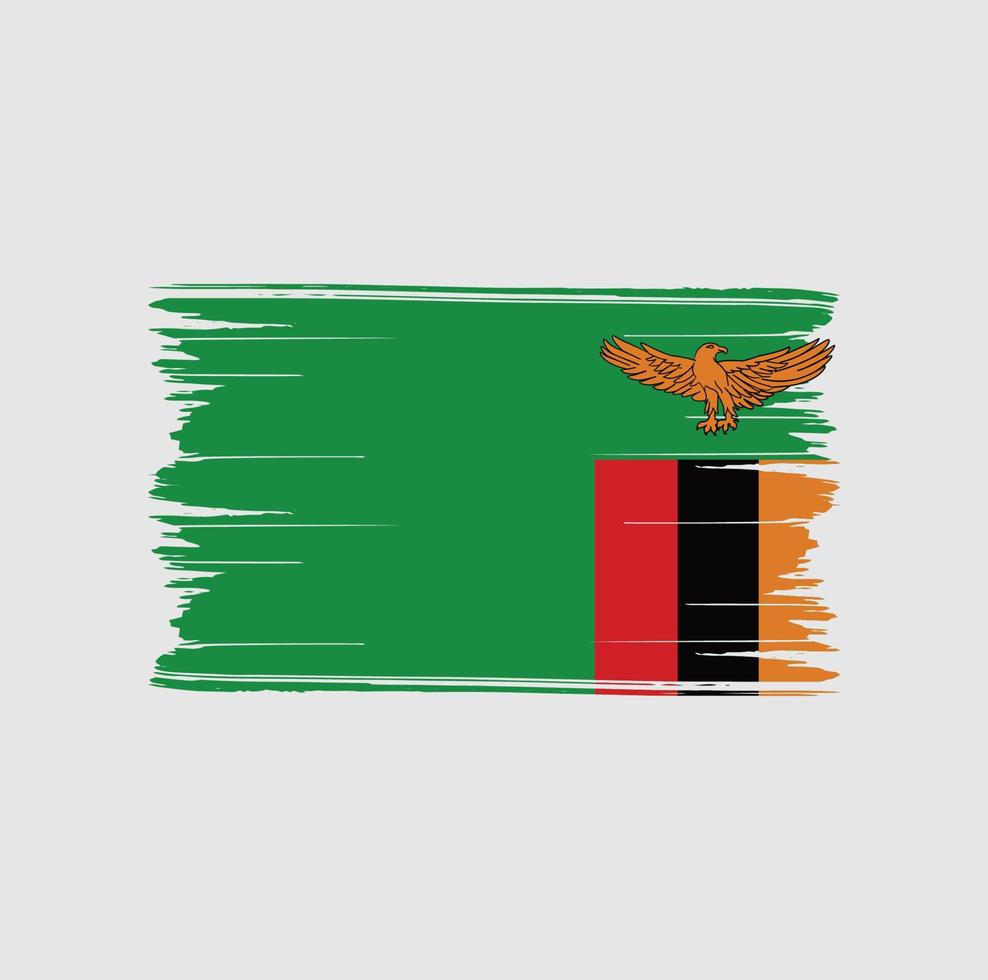 zambia vlag penseelstreken. nationale vlag vector