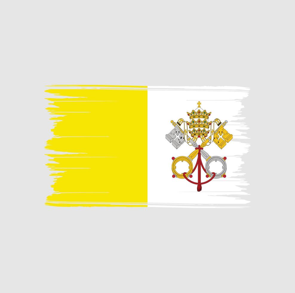 vaticaan vlag penseelstreken. nationale vlag vector