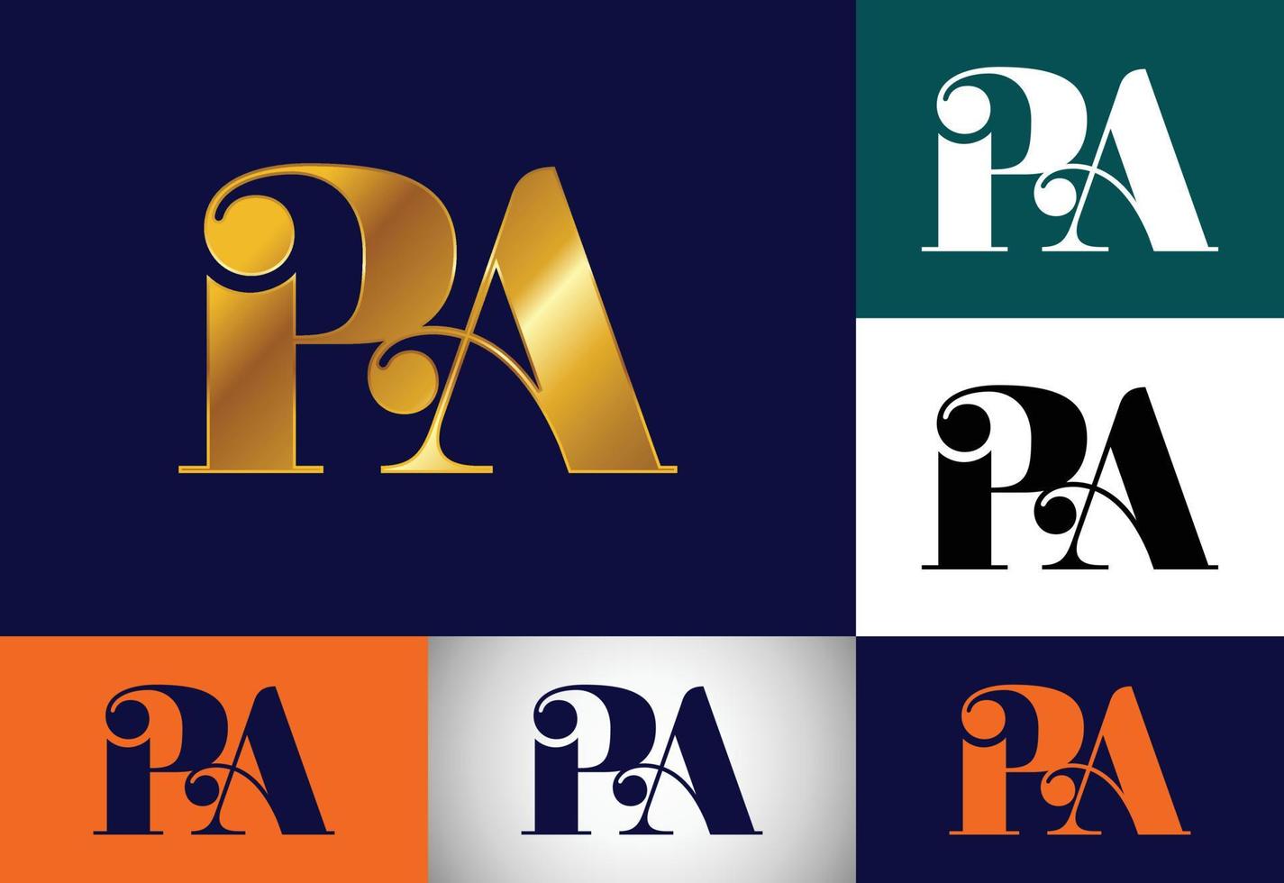 eerste monogram letter pa logo ontwerp. grafisch alfabetsymbool voor bedrijfsidentiteit vector