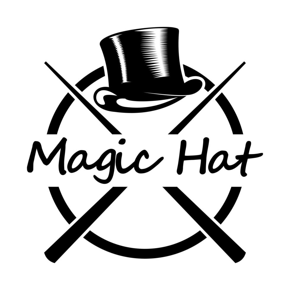 magische hoed ontwerp logo pictogram vector