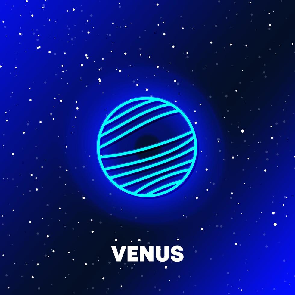 Venus planeet neon pictogram ontwerp. ruimte en planeten en universum concept. webelementen in neon stijliconen. realistisch icoon voor websites, webdesign, mobiele app, info graphics. vector