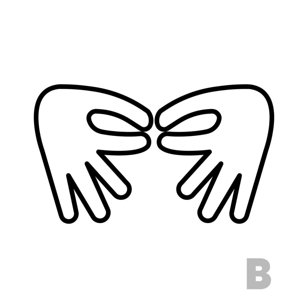 letter b universele hand alfabet letter. vector