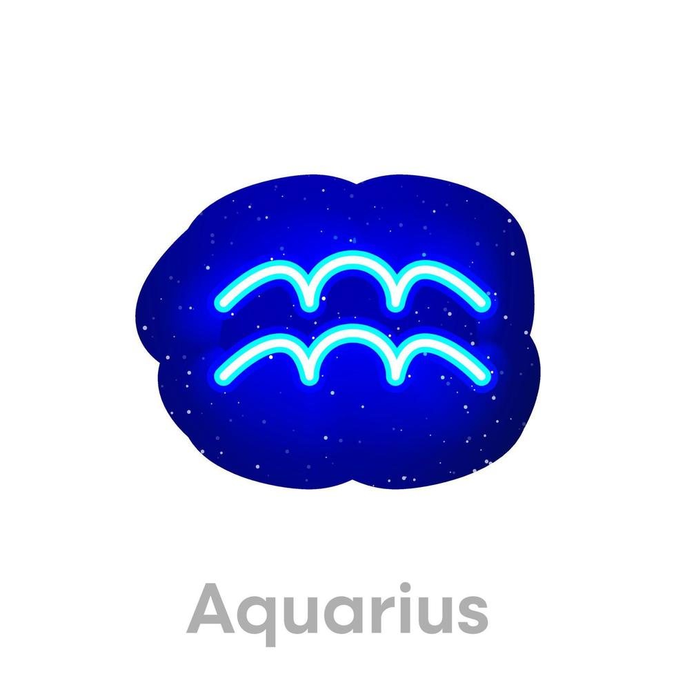neon blauw Waterman dierenriem icoon in de ruimte. realistische neon horoscoop icoon. gloeiend neon Waterman dierenriem lijn icoon. het heeft een maskergebied op een witte achtergrond. vector