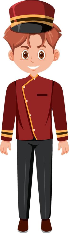 loopjongen in rood uniform vector