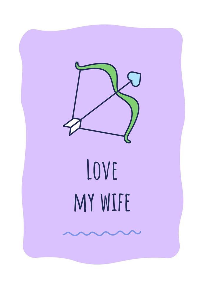 hou van mijn echtgenoot wenskaart met kleur pictogram element. gefeliciteerd met geliefde vrouw. briefkaart vector ontwerp. decoratieve flyer met creatieve illustratie. notitiekaart met felicitatiebericht