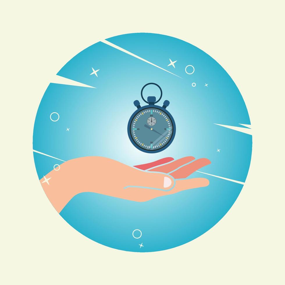 hand met stopwatch ontwerp vectorillustratie vector