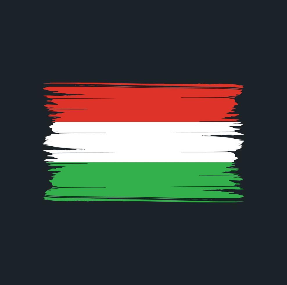 Hongaarse vlag penseelstreken. nationale vlag vector