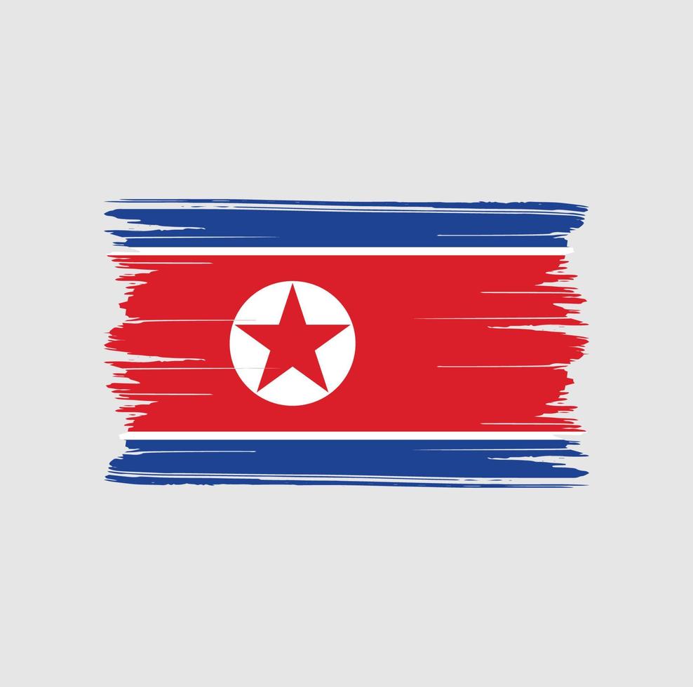 noord-korea vlag penseelstreken. nationale vlag vector