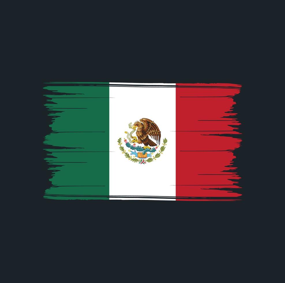 Mexicaanse vlag penseelstreken. nationale vlag vector