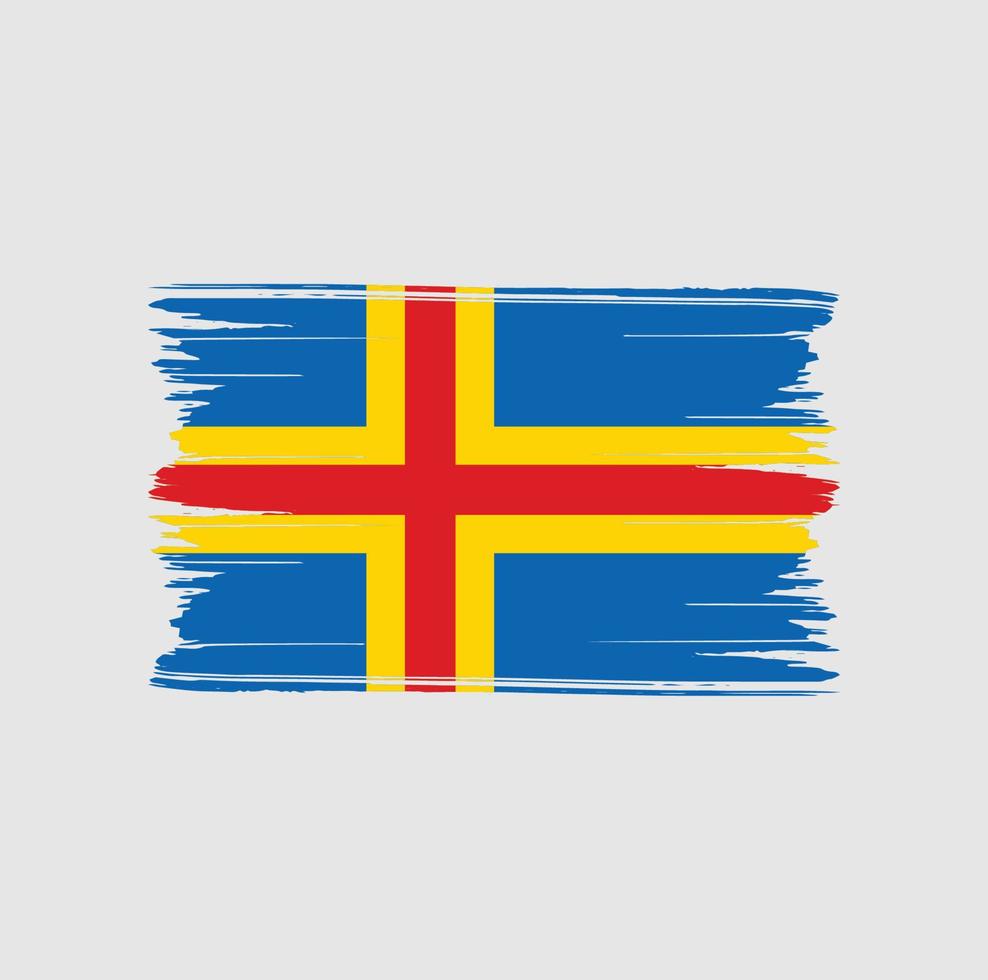 aland eilanden vlag penseelstreken. nationale vlag vector