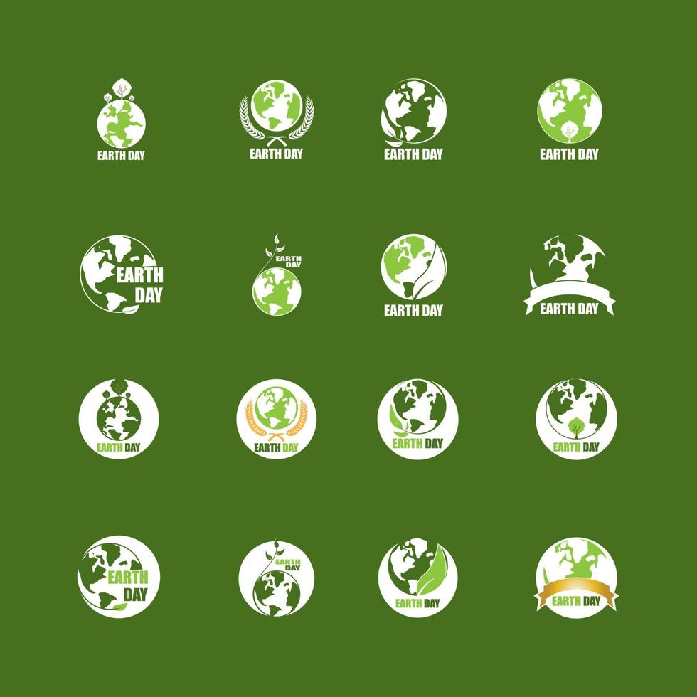 aarde dag ecologie logo vector sjabloon