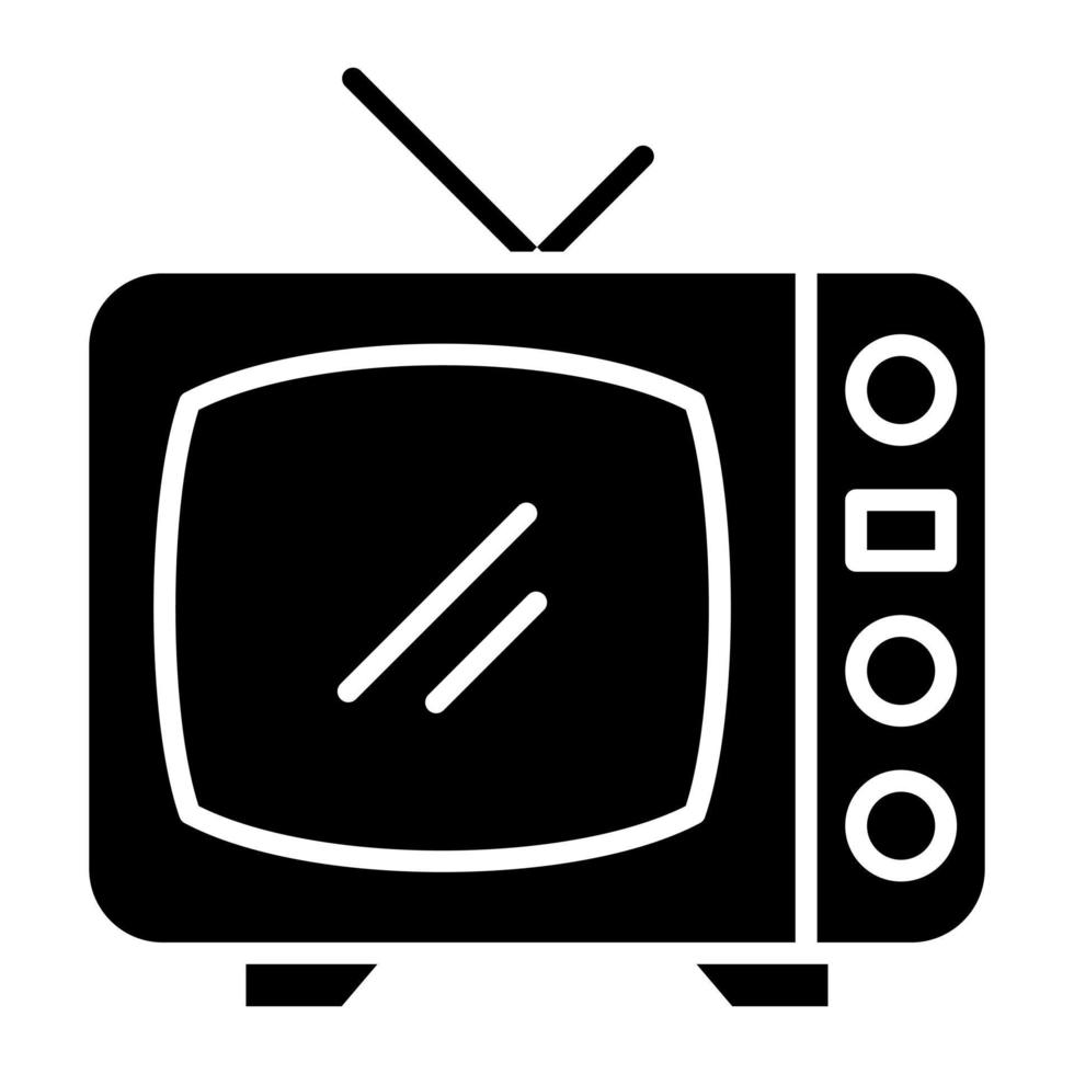 televisie glyph-pictogram vector