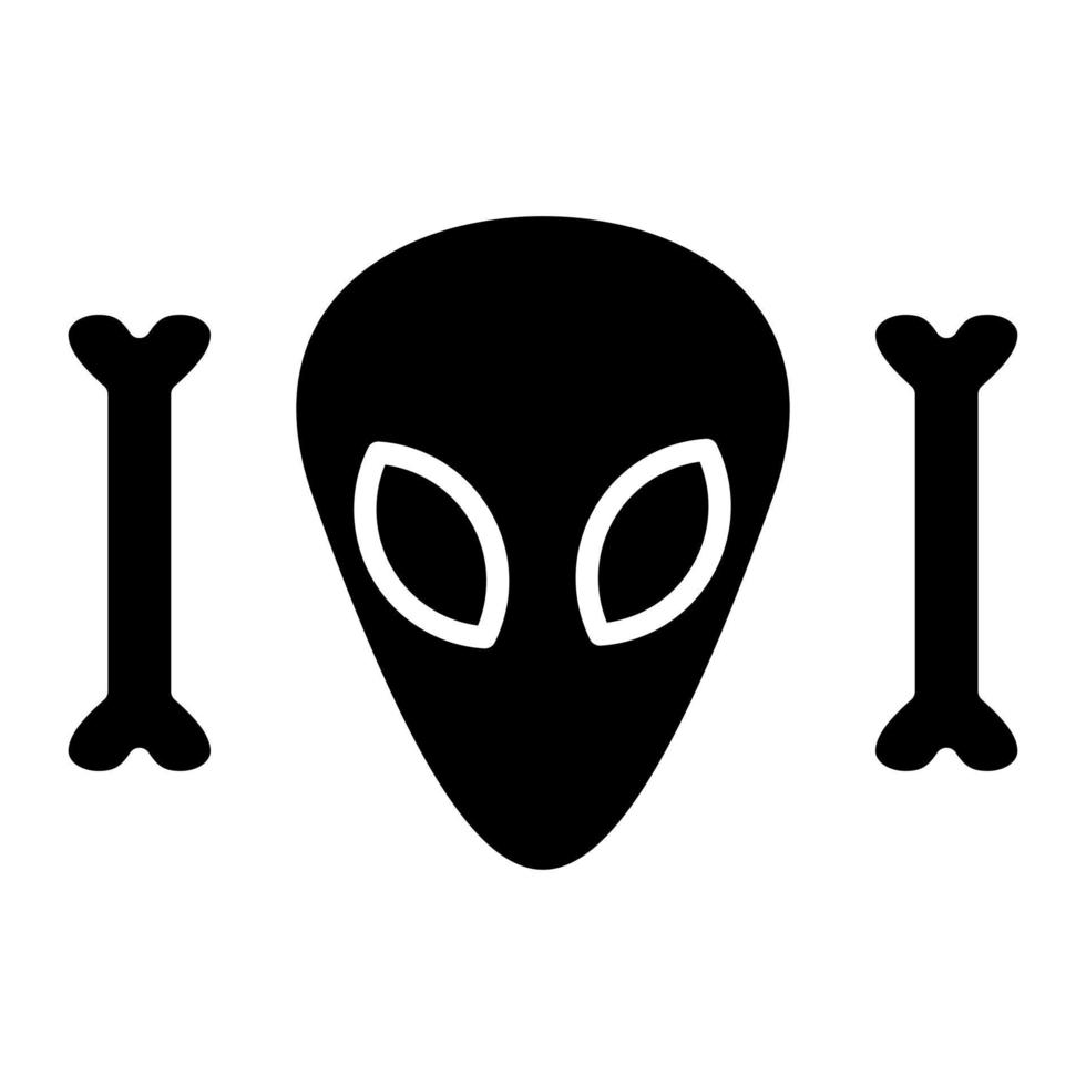 buitenaardse glyph-pictogram vector