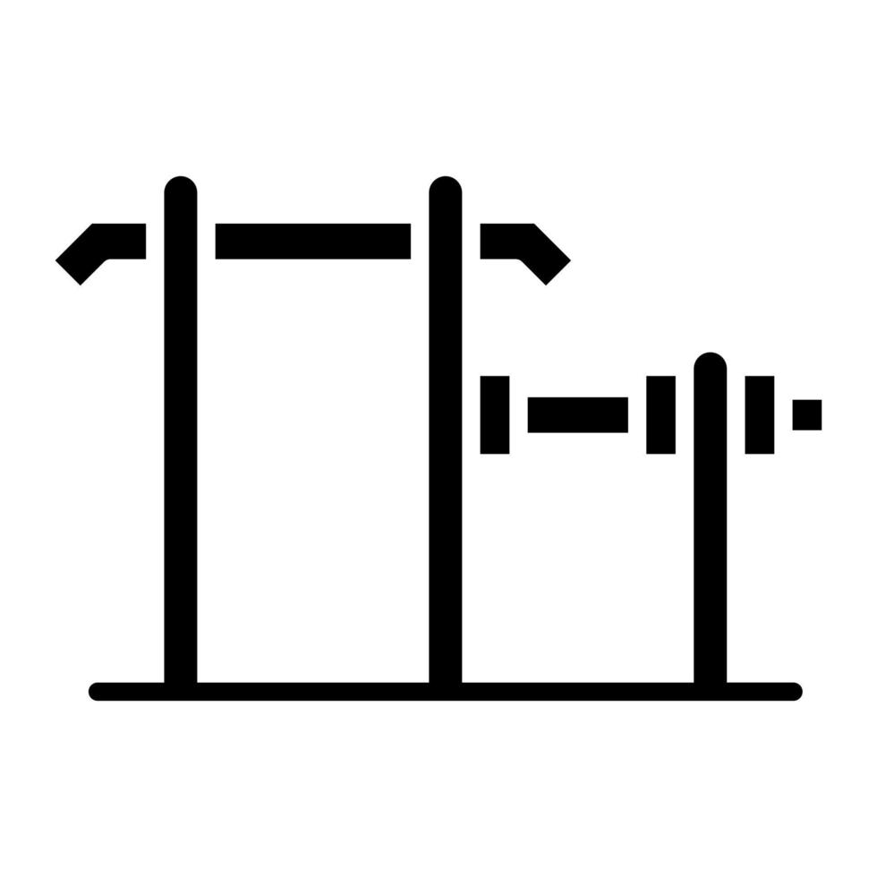 gym hand bar glyph icon vector