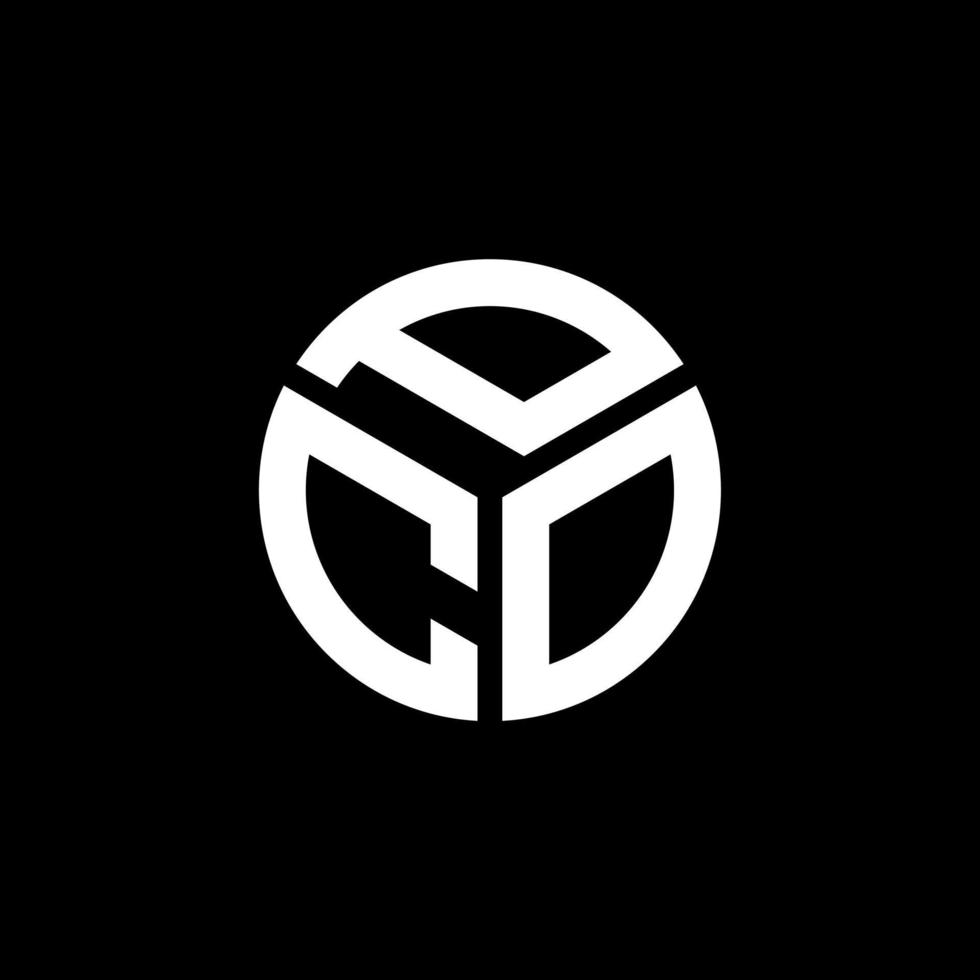 pco brief logo ontwerp op zwarte achtergrond. pco creatieve initialen brief logo concept. pco brief ontwerp. vector