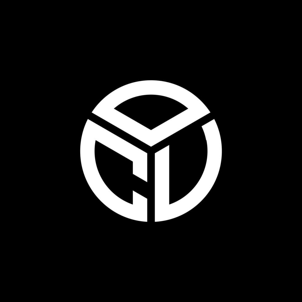 Ocu brief logo ontwerp op zwarte achtergrond. ocu creatieve initialen brief logo concept. ocu-briefontwerp. vector