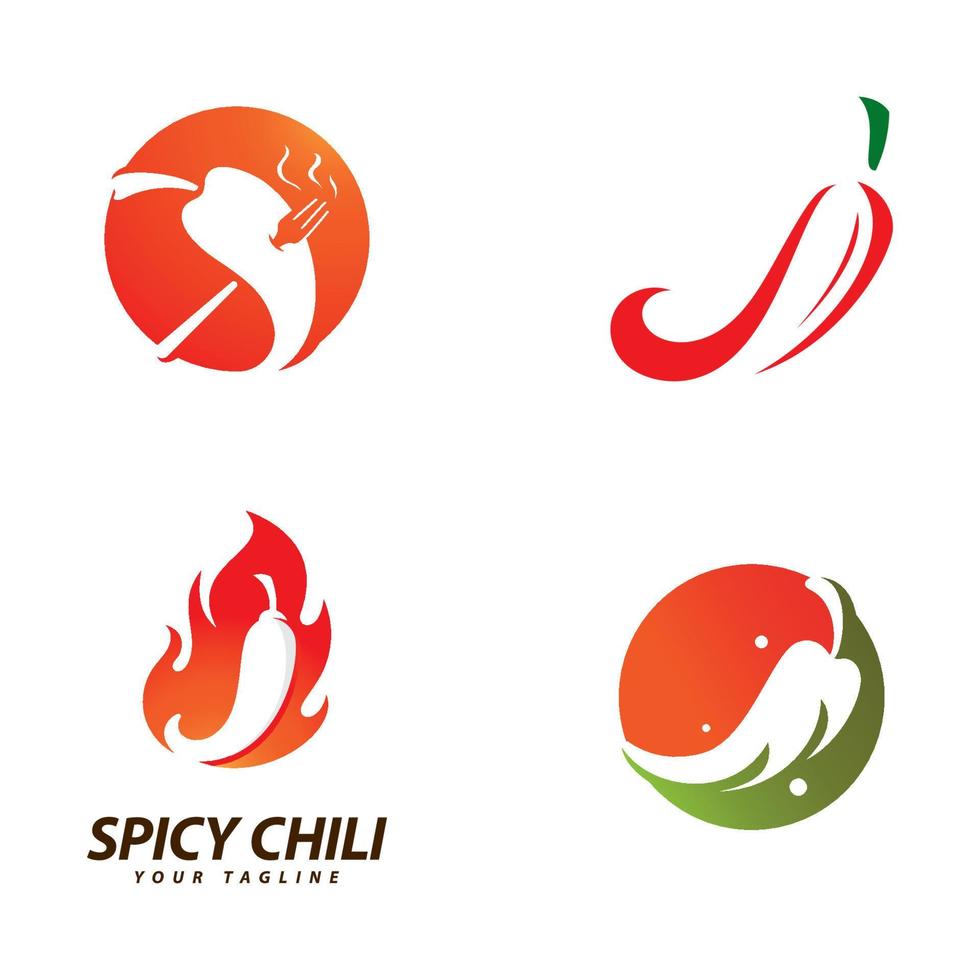 chili logo vector gekruid voedsel symbool sjabloon