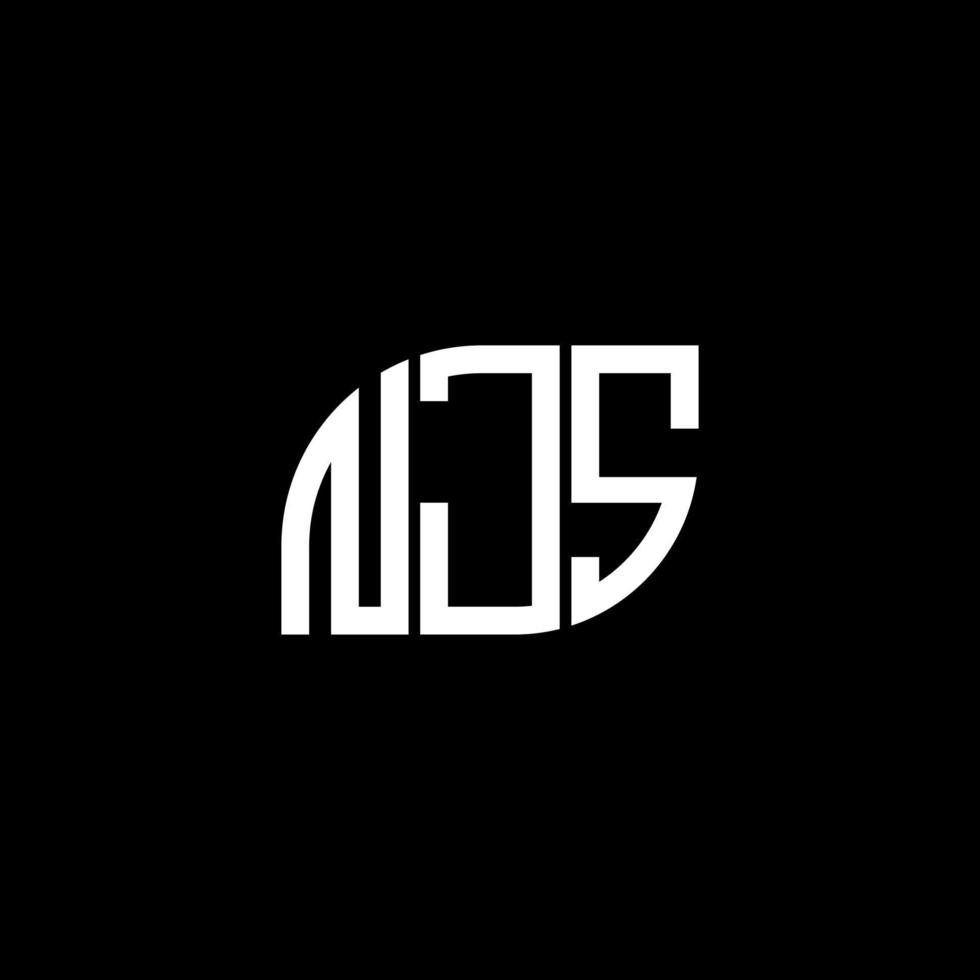 NJ brief logo ontwerp op zwarte achtergrond. njs creatieve initialen brief logo concept. njs-briefontwerp. vector