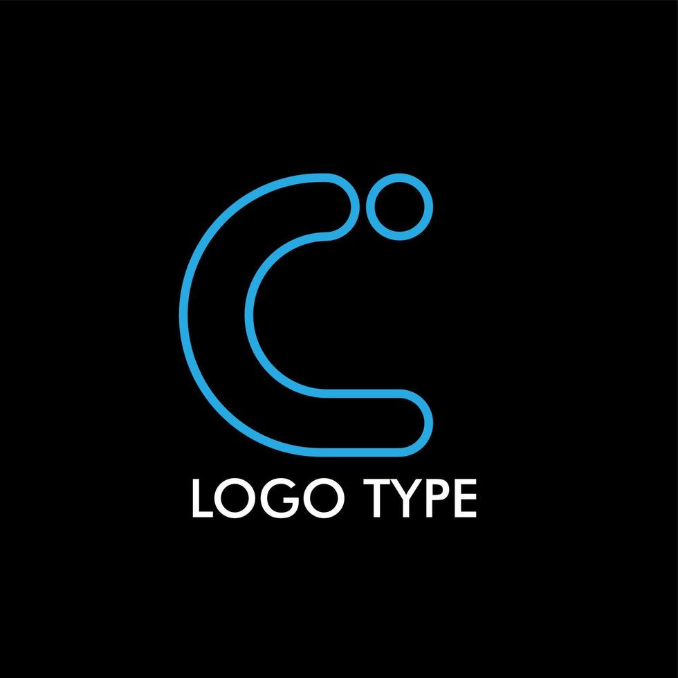 logotype met initiële naam voor teken van technologiebedrijf, vector