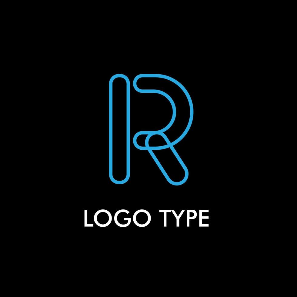 logotype met initiële naam voor teken van technologiebedrijf, vector