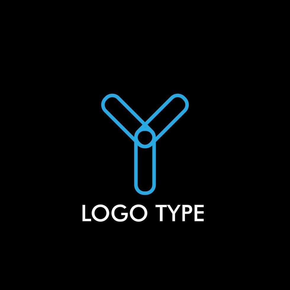 logotype met initiële naam voor teken van technologiebedrijf, vector