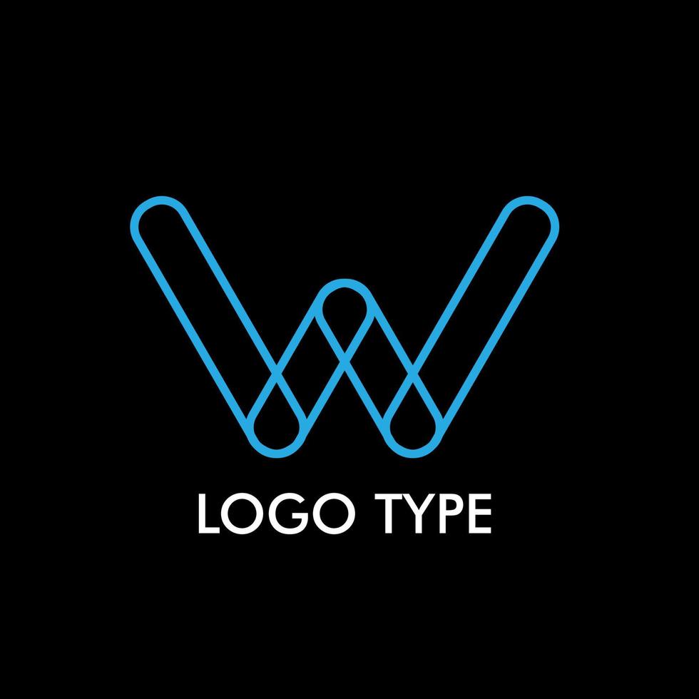 logotype met initiële naam voor teken van technologiebedrijf, vector