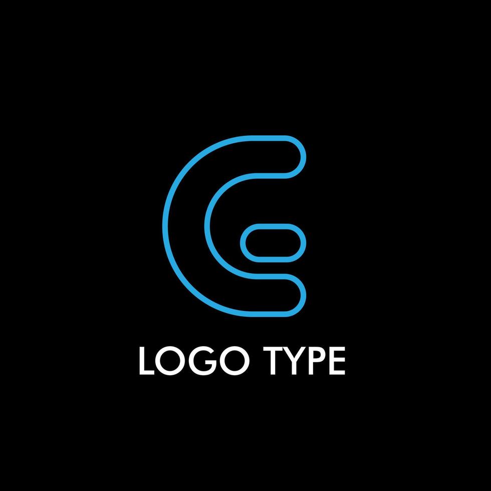 logotype met initiële naam voor teken van technologiebedrijf, vector