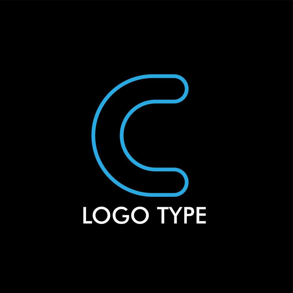 logotype met initiële naam voor teken van technologiebedrijf, vector